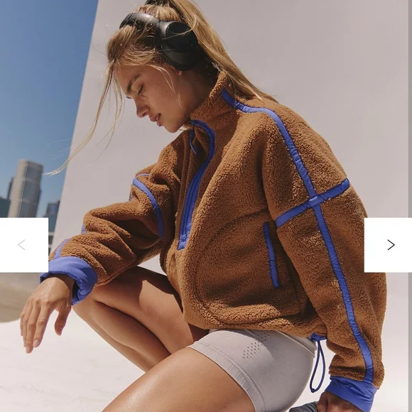 FP Movement by Free People Mountain High half zip pull over in Brown and Purple - Picture 1 of 5